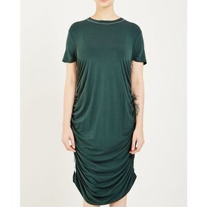 Carven Jersey Ruched Dress in Forest Green Size M